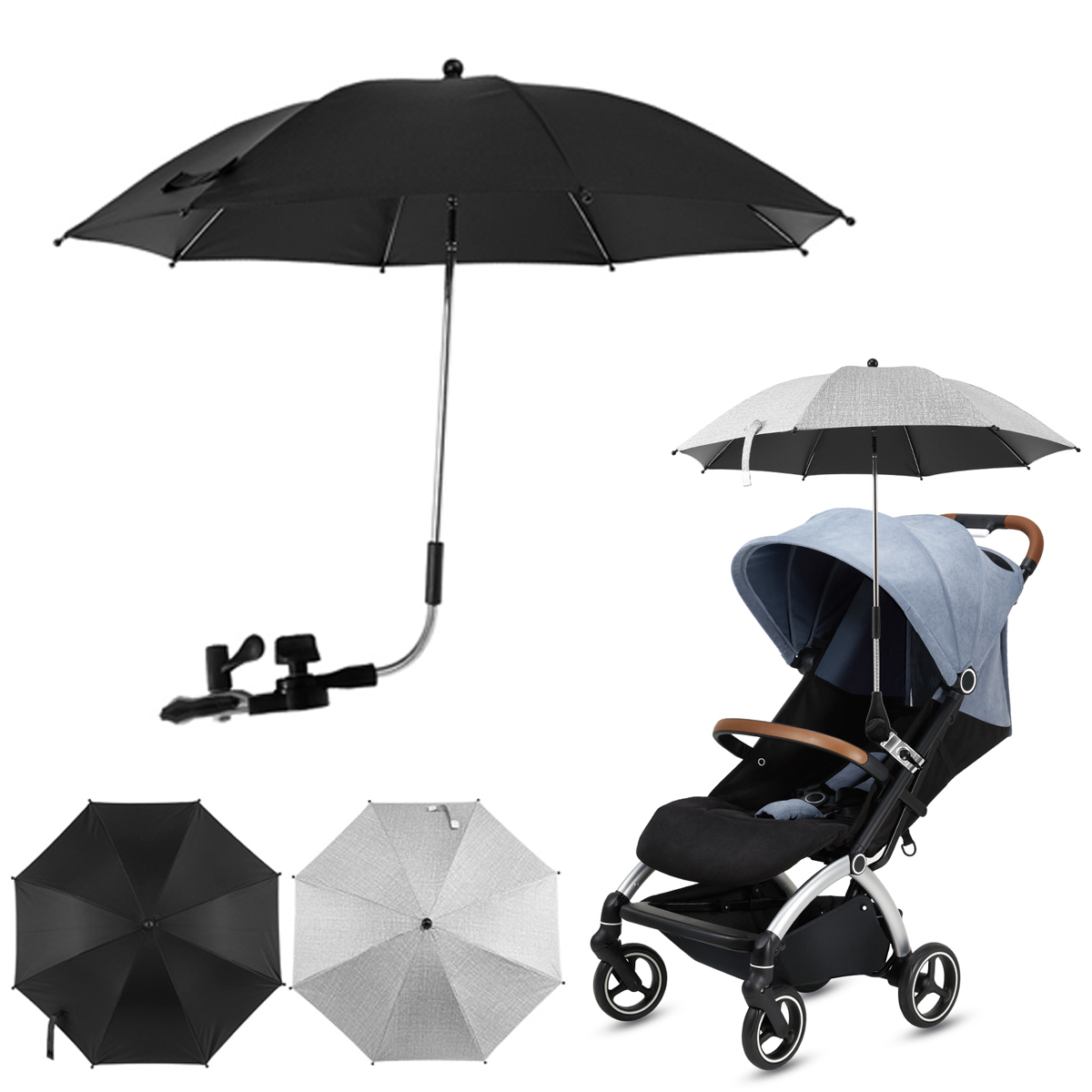 Parasol Umbrella Large - Strandstoel Paraplu UV-bescherming Kinderwagen Paraplu 360°