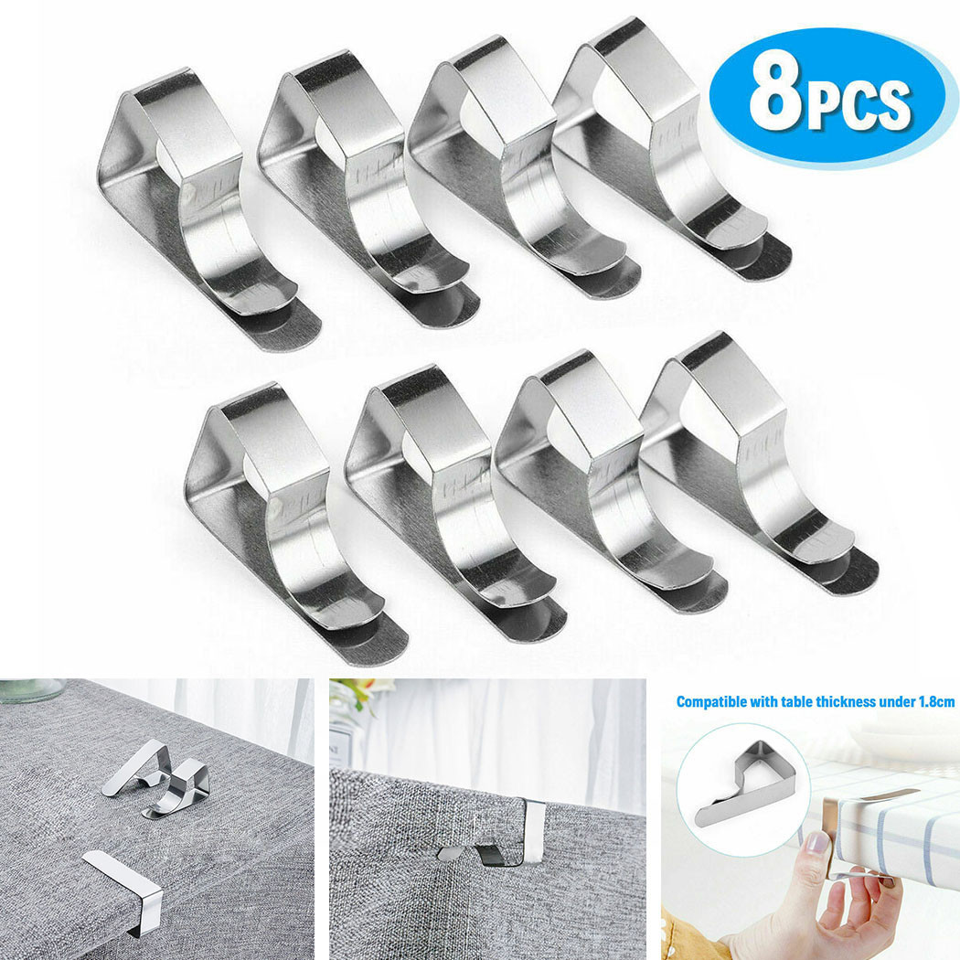 Folding Picnic Table - 8 Stuks Rvs Tafelkleed Klemmen Tafelkleed