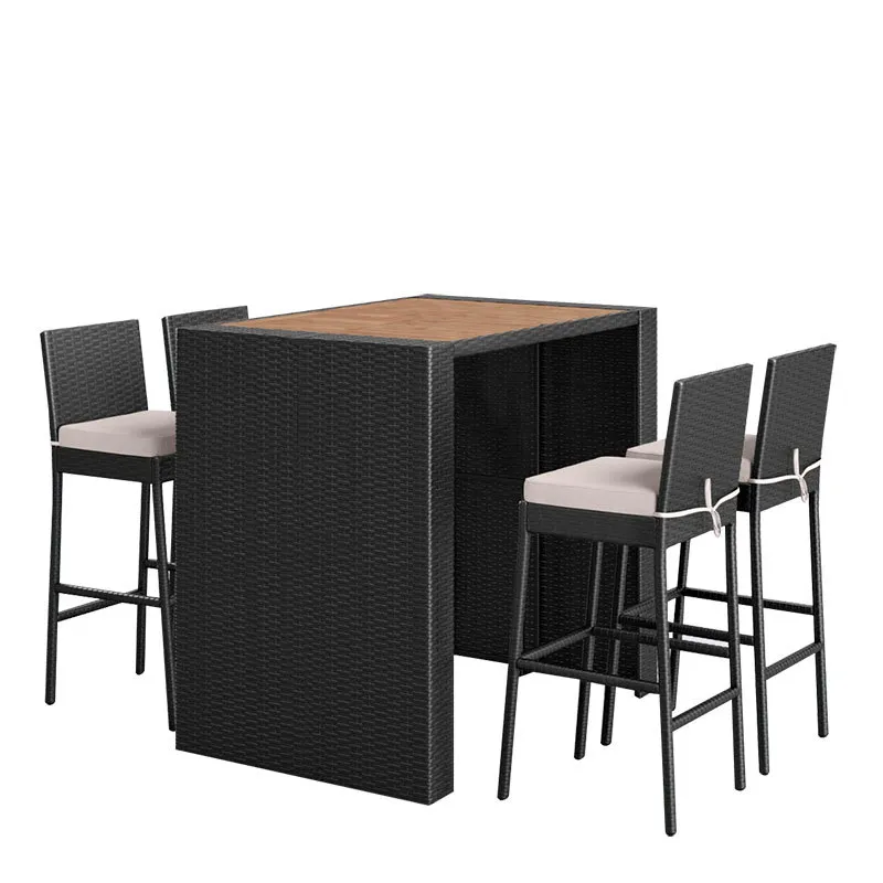 Outdoor Furniture Lounge Set - Wicker Rattan Bartafel en Stoelenset voor