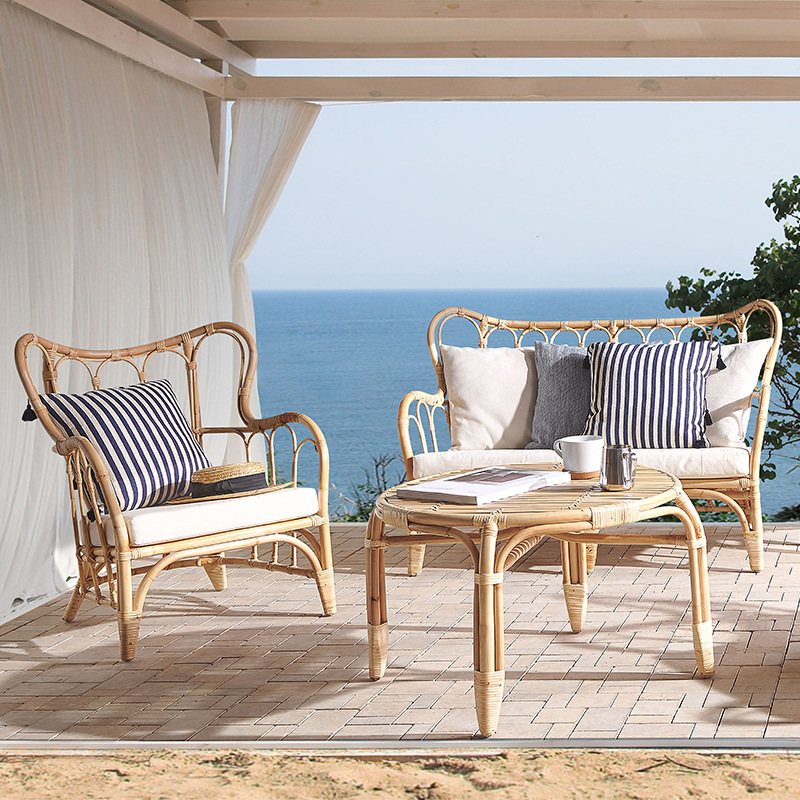 Outdoor Furniture Indonesia - Natuurlijke rotan bank voor buiten, dubbele