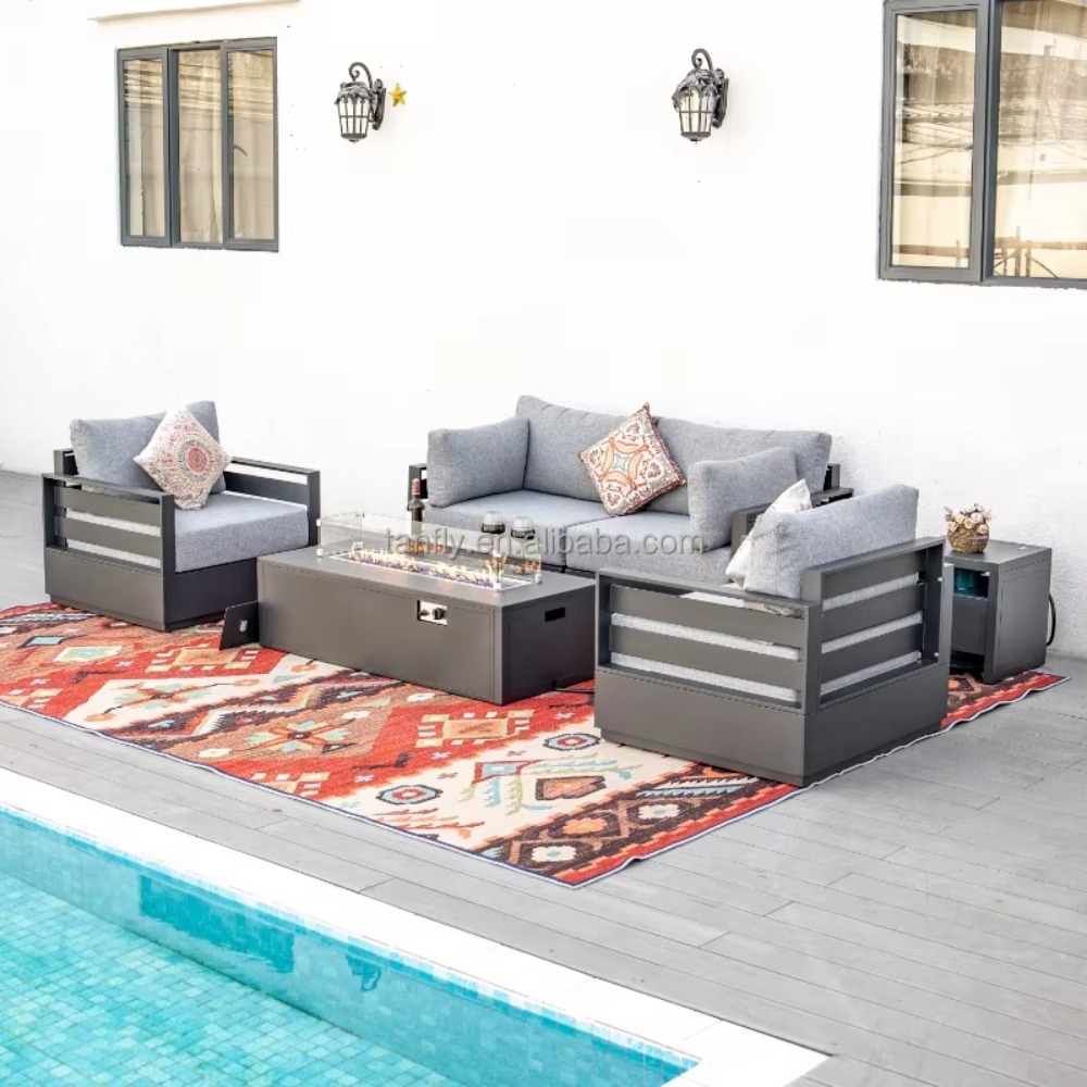 Outdoor Furniture Lounge Set - Villa Hotel Buitenmeubelenset Moderne Aluminium Tuinmeubelen