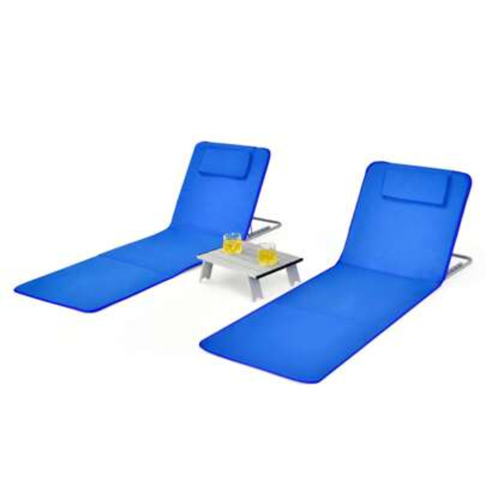 Folding Picnic Table - 3-delige opvouwbare strandmattenset met verstelbare strandstoel