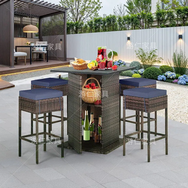 Wicker Rattan Bartafel en Stoe - Outdoor Furniture Lounge Set recensie en prijs
