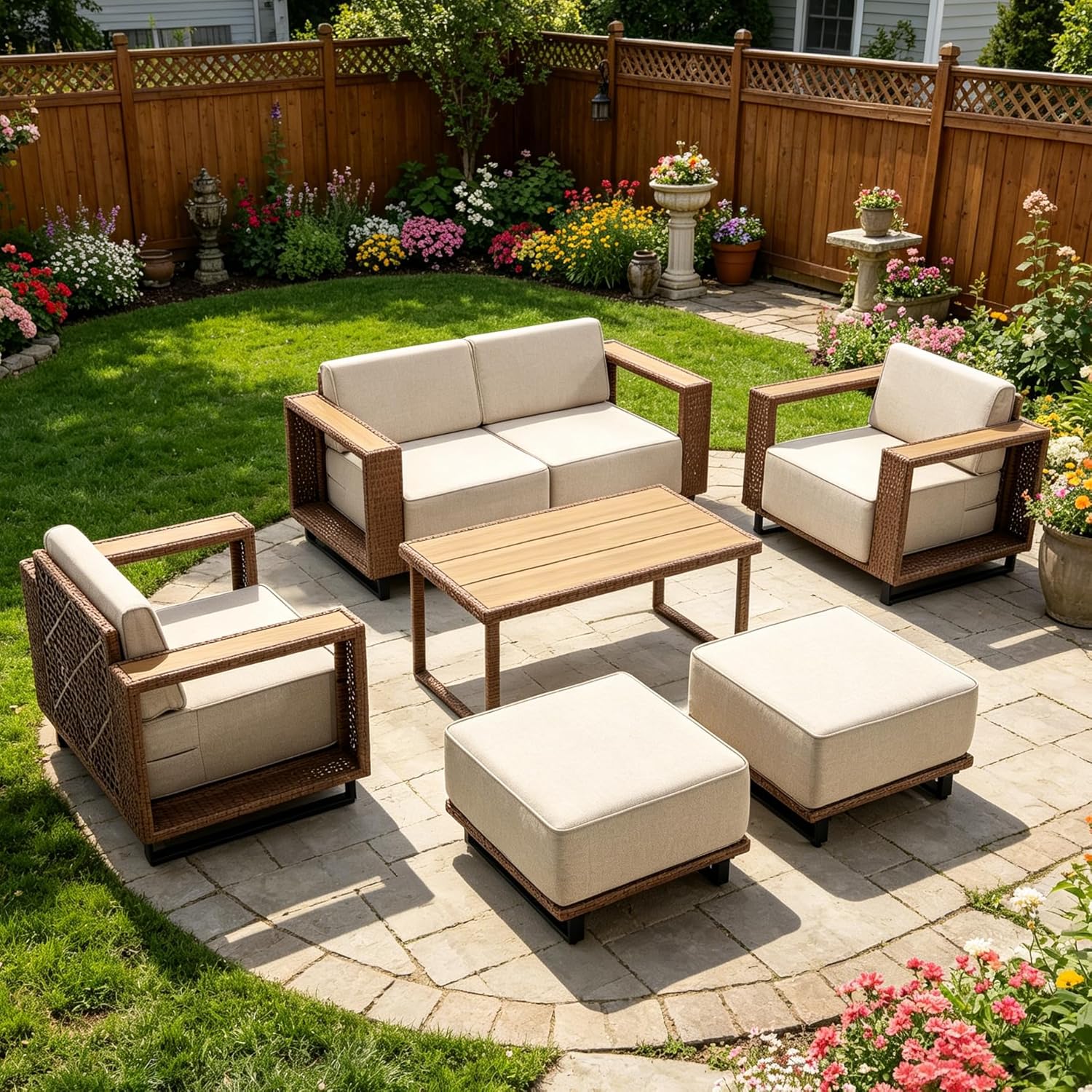 7-delige tuinmeubelsets, all-w - Outdoor Furniture Lounge Set recensie en prijs