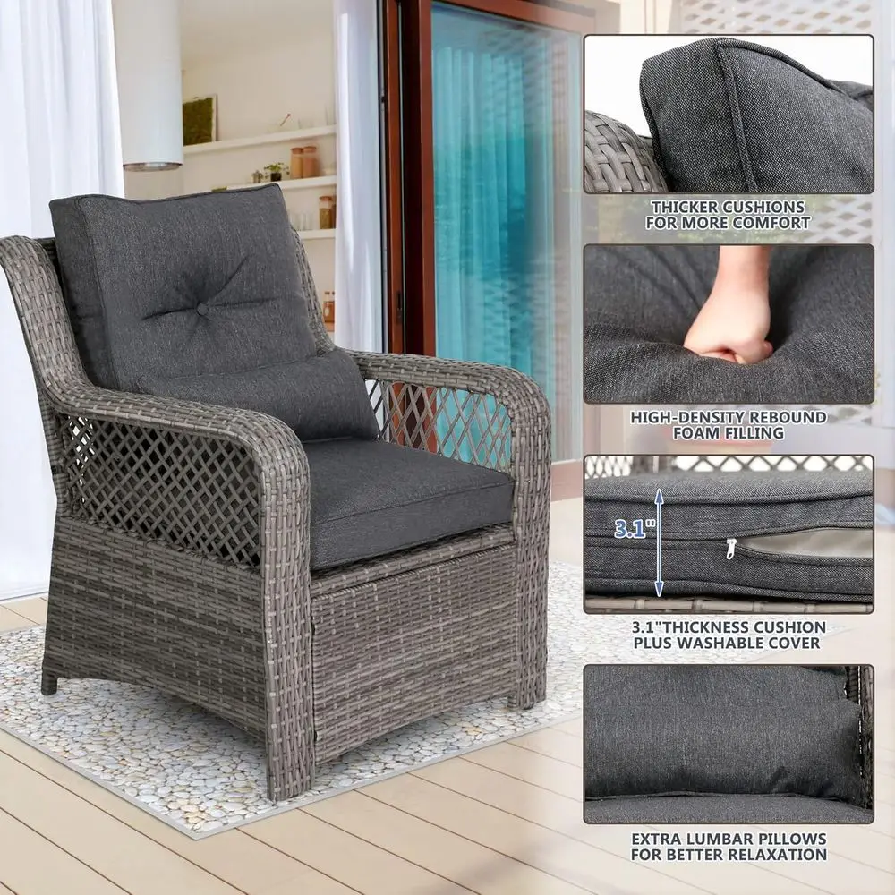 6-delige grijze wicker tuinmeu - Outdoor Furniture Lounge Set recensie en prijs